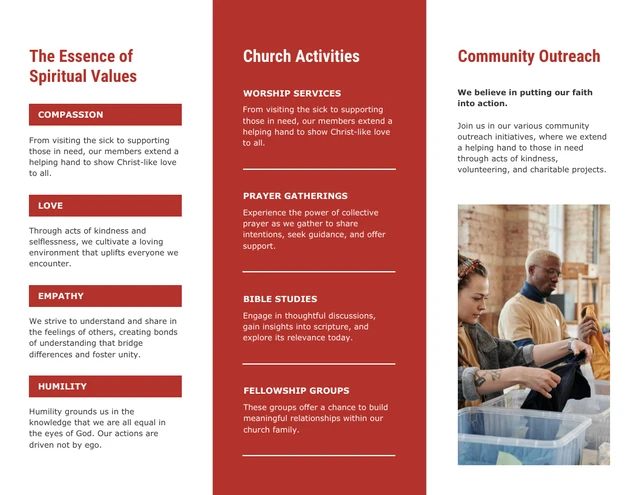 Minimalist Red Church Brochure - Page 2