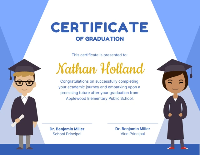 Illustration Student Graduation School Certificate Template