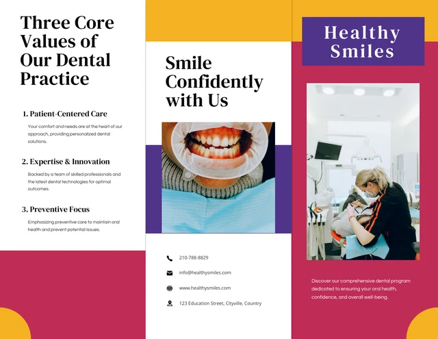 Modern Healthy Smiles Dental Brochure - Page 1