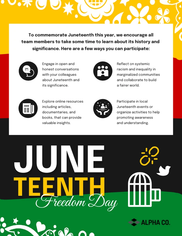 Juneteenth Freedom Day: Company Federal Holiday Poster Template