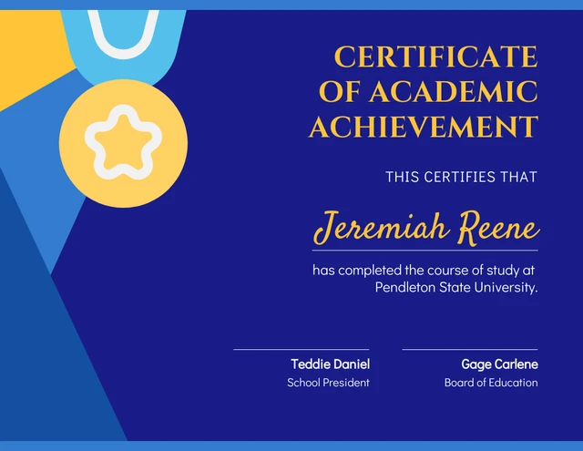 White and Blue Playful Academic Certificate Template