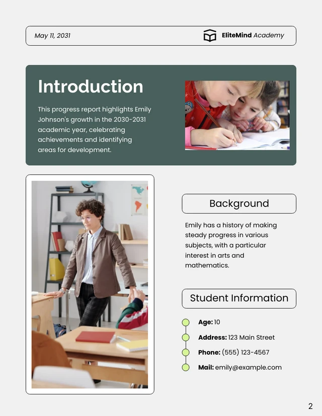 Special Education Progress Report - Page 2