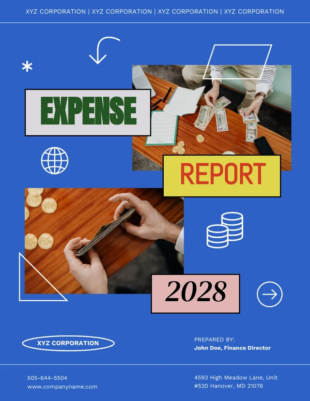 Colorful Shape Expense Report - Page 1