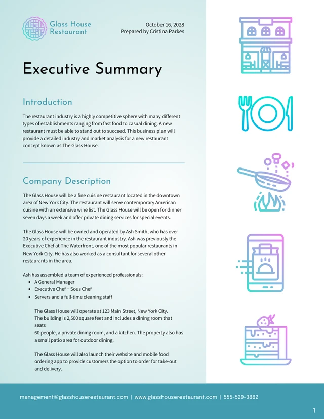 Business Executive Summary Example - Page 1