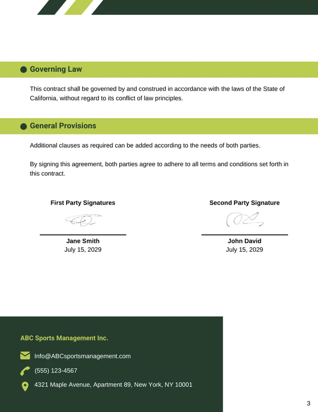 NIL Contract Template - Page 3