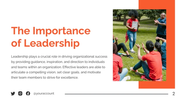 Orange and White Minimalist Leadership Presentation - Page 2