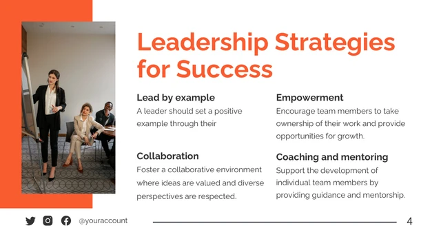 Orange and White Minimalist Leadership Presentation - Page 4