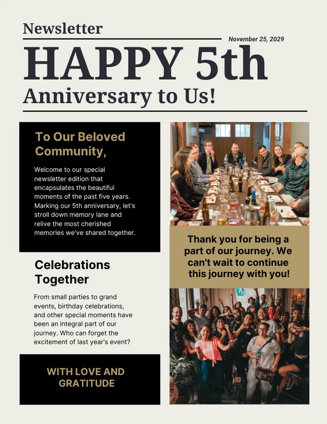 Anniversary Memories Newsletter Template