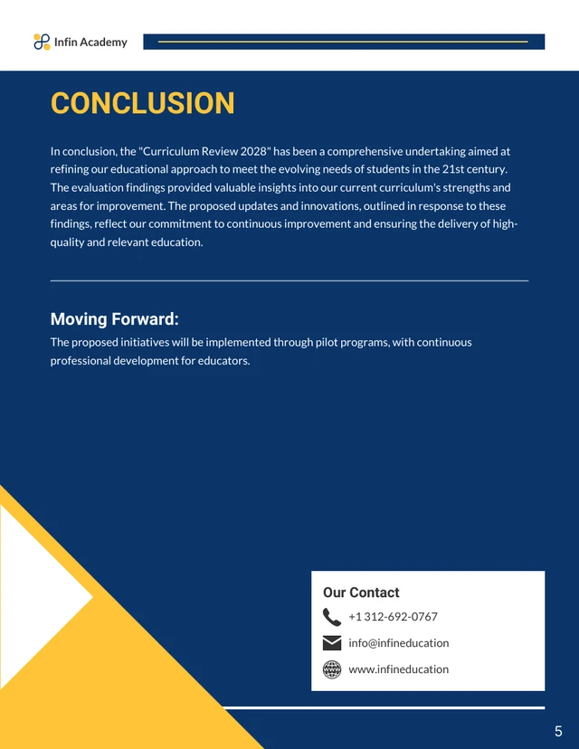 Curriculum Review Report - Page 5