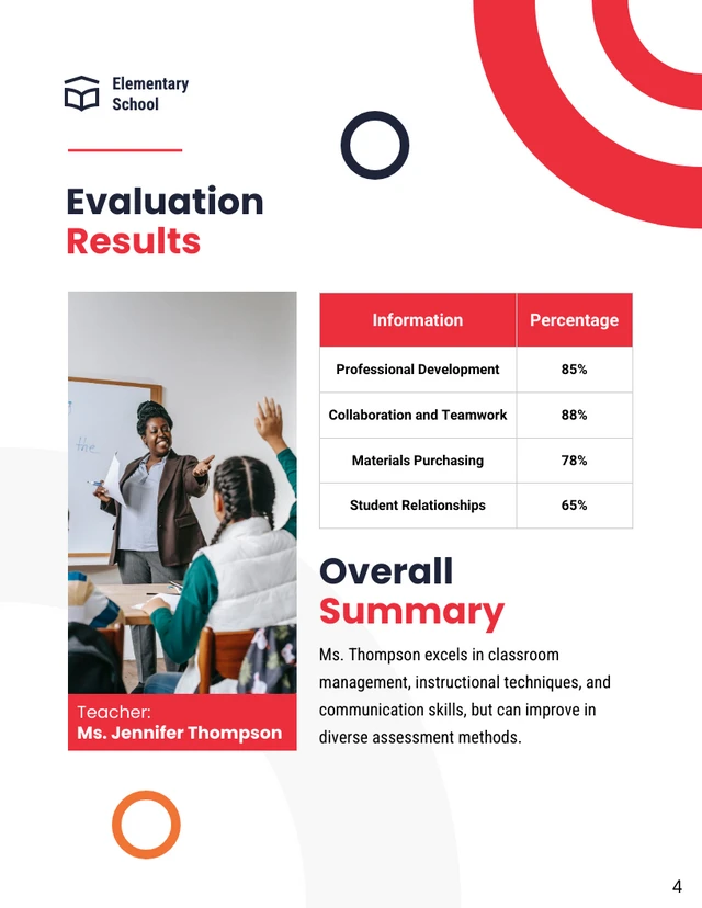 Teacher Evaluation Report - Page 4