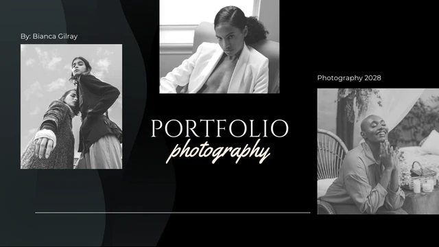 Black Monochrome Photography Portfolio - Page 1