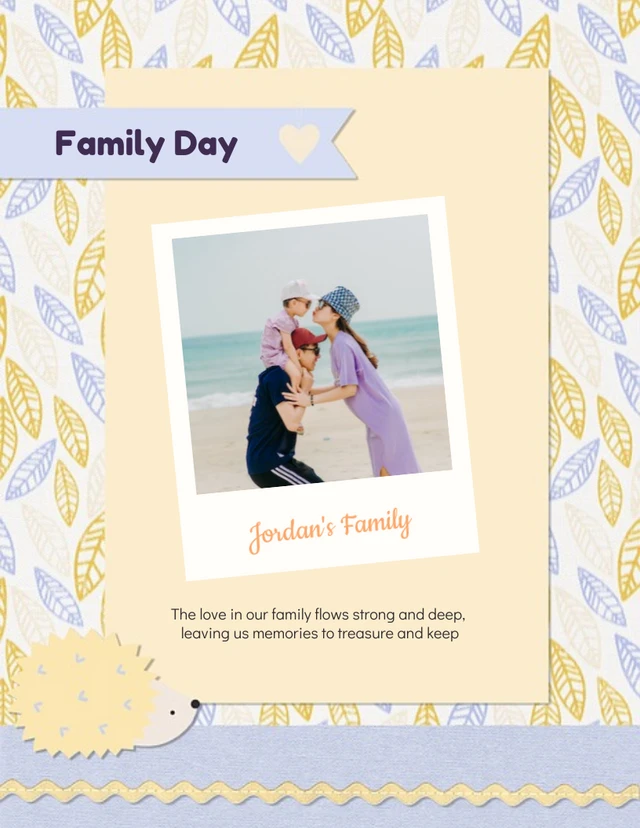 Soft Yellow and Purple Family Day Poster Template
