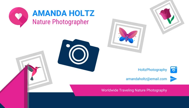 Nature Photographer Business Card - Page 1