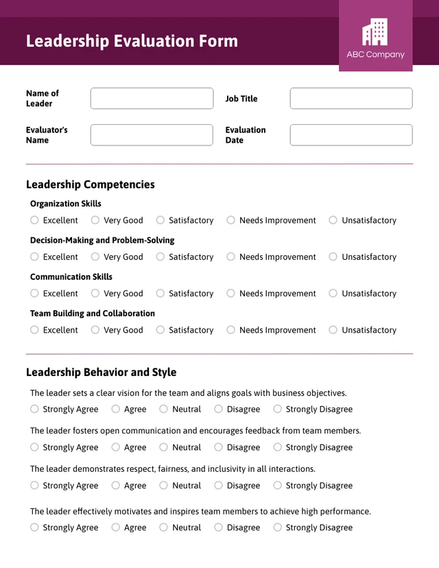 Purple Pastel Leadership HR Form - Page 1