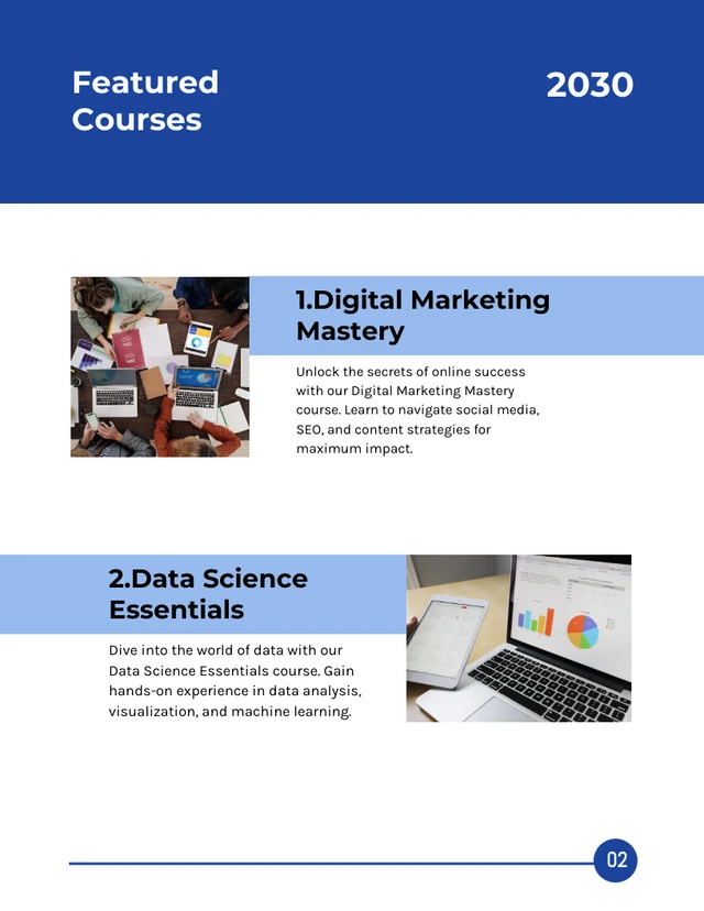 Blue Minimalism Simple Course Catalog - Page 2