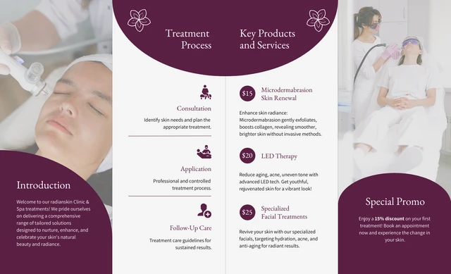 Skincare Treatments Roll Fold Brochure - Page 2