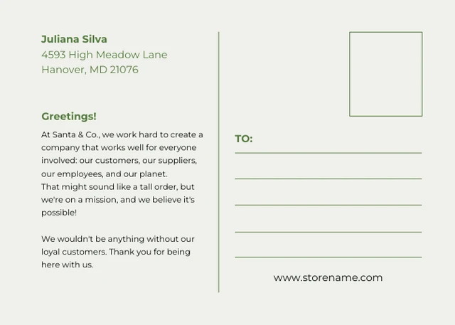 Light Green Modern Watercolor Business Thankyou Postcard - Page 2