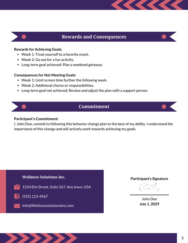 Behavior Change Contract Template - Page 3