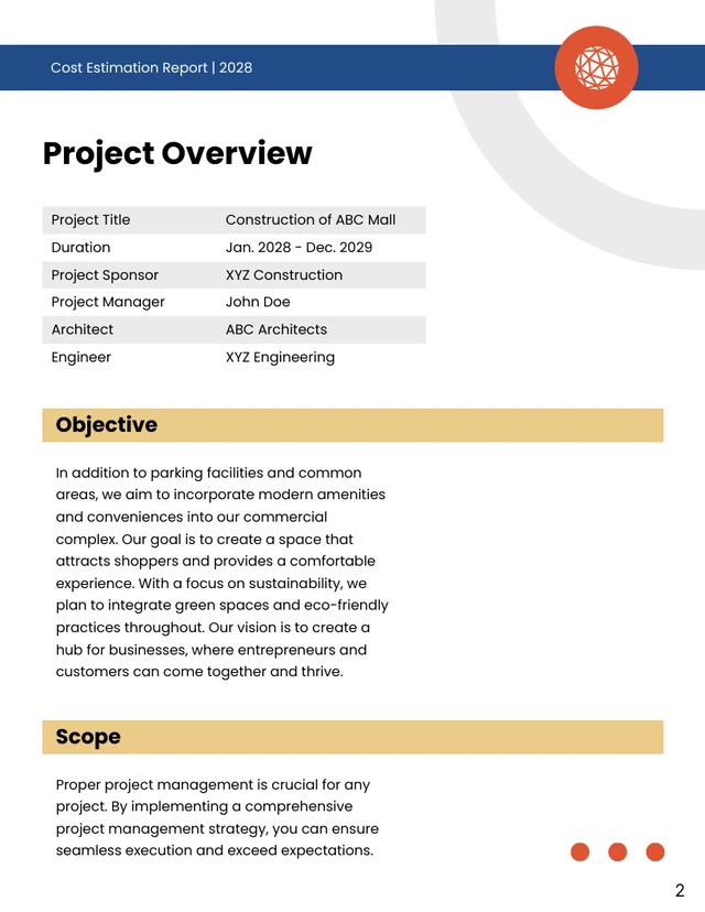 Cost Estimation Report - Page 2