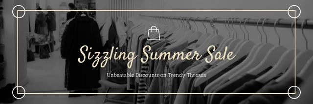 Black And Light Yellow Minimalist Summer Clothing Sale Banner Template