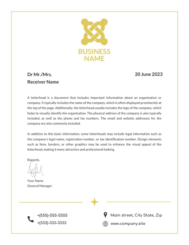 White Simple Business Letterhead Template
