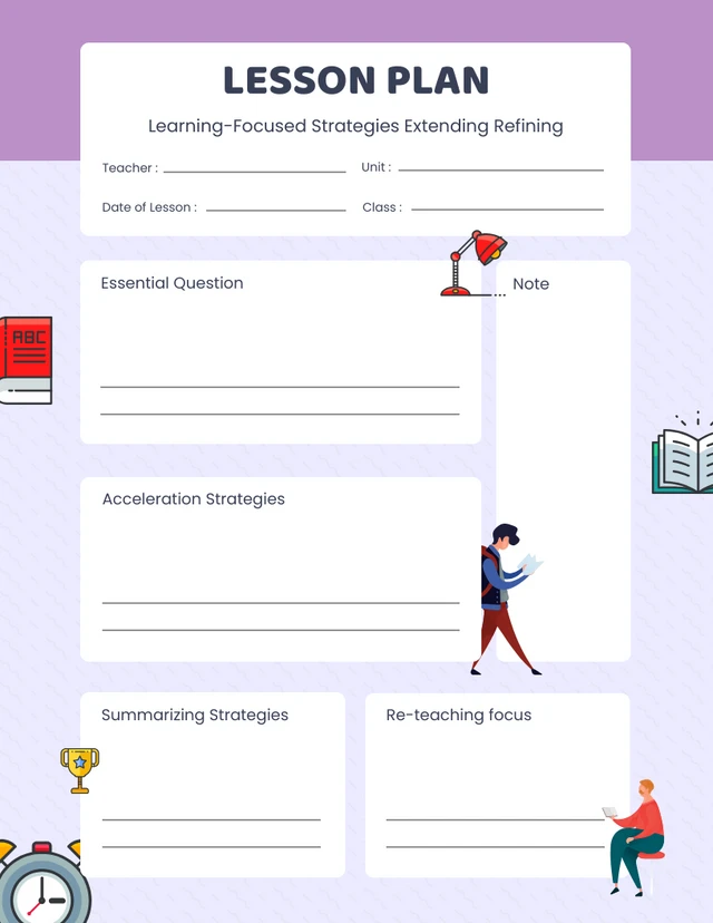 Simple Purple Lesson Plan Template