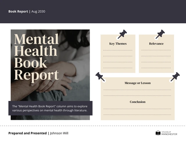 Mental Health Book Report Template