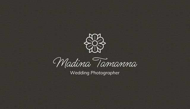 Dark Brown Elegant Professional Wedding Photographer Business Card - Page 1