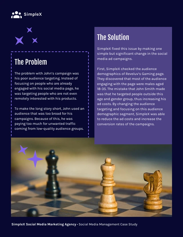 Dark Purple Social Media Management Case Study Template - Page 2