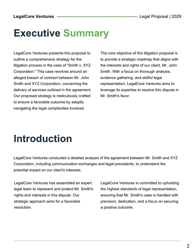 Litigation Proposal - Page 2