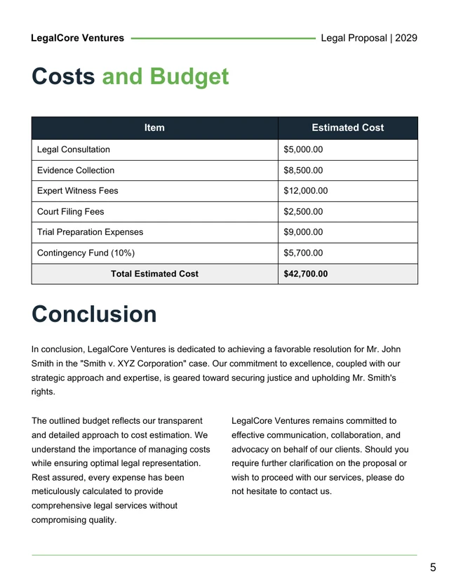 Litigation Proposal - Page 5