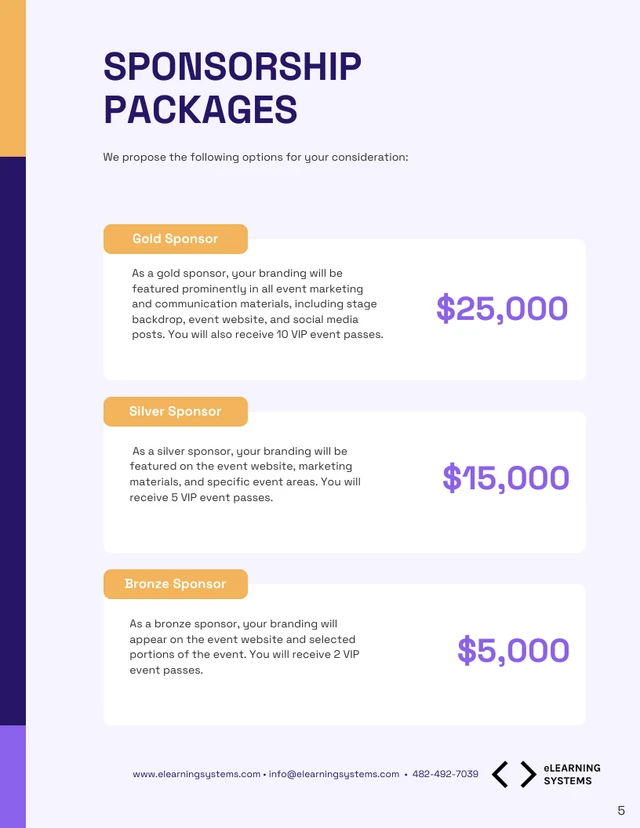 Purple And Orange Sponsorship Proposal - Page 5