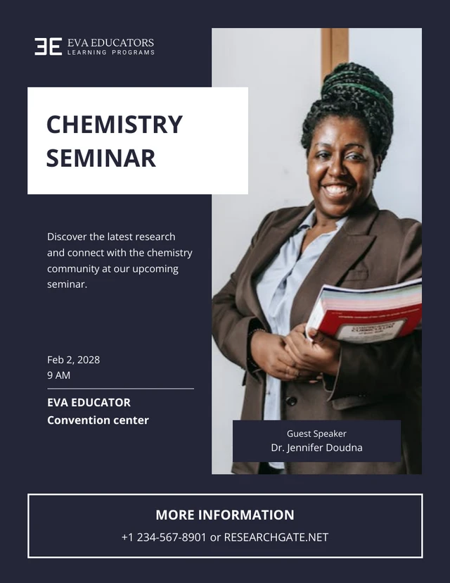 Simple Dark Purple Chemistry Seminar Poster Template
