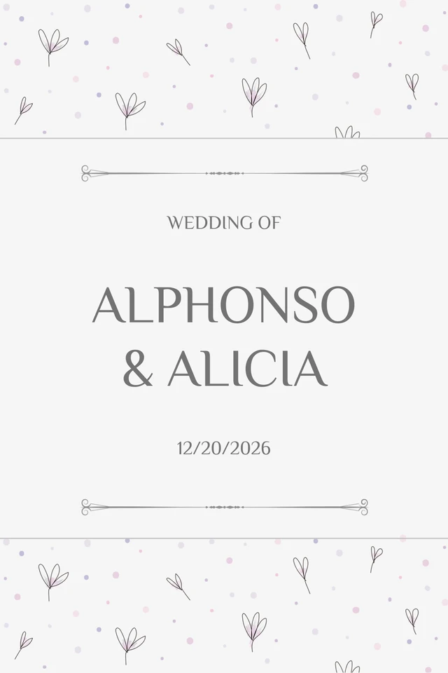 Light Grey Minimalist Pattern Wedding Label Template