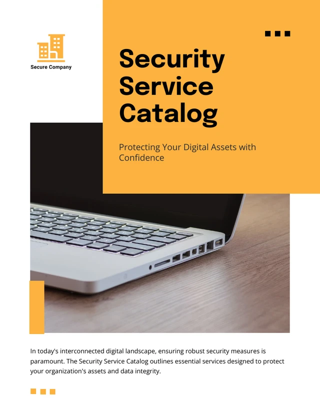 Security Service Catalog Template - Page 1