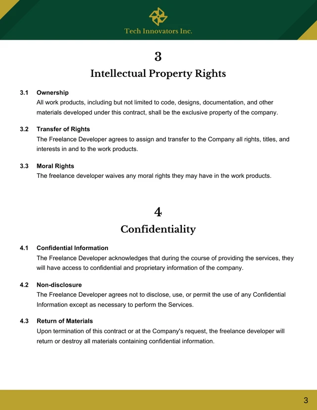 Freelance Developer Contract Template - Page 3