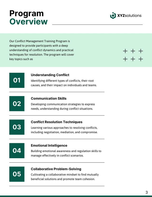 Conflict Management Training Proposal Template - Page 3