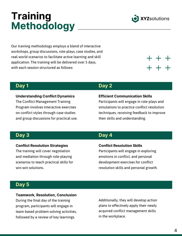 Conflict Management Training Proposal Template - Page 4