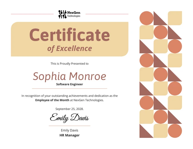 Spotlight on Success: Tech Employee of the Month Certificate Template